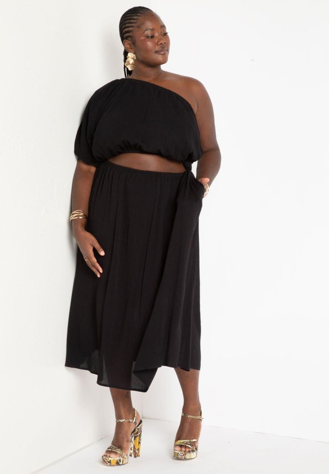 Knotted One Shoulder Dress image number null