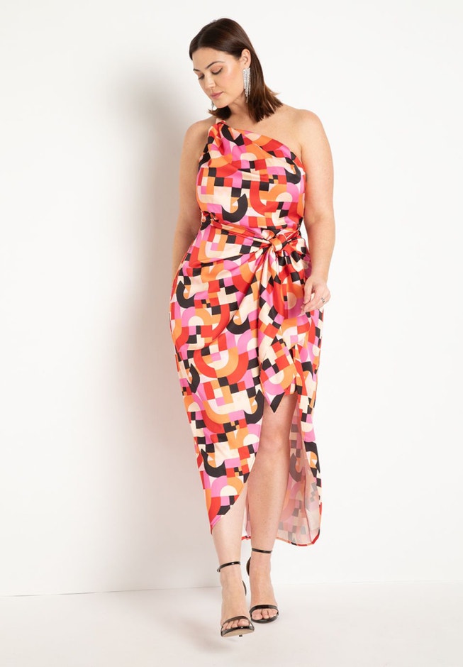 Knotted Strap Draped Dress image number 0