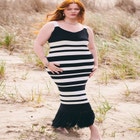 Striped Knitted Maxi Dress image number null