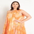 Sheer Trapeze Maxi Dress image number null