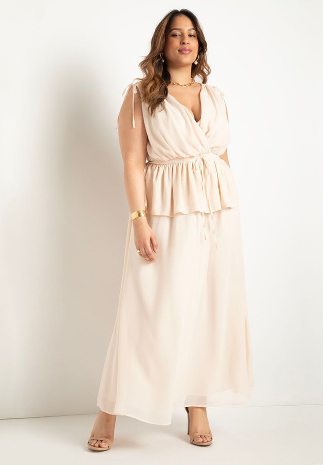 Chiffon Peplum Dress image number null
