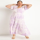 Button Front Flounce Hem Dress image number null