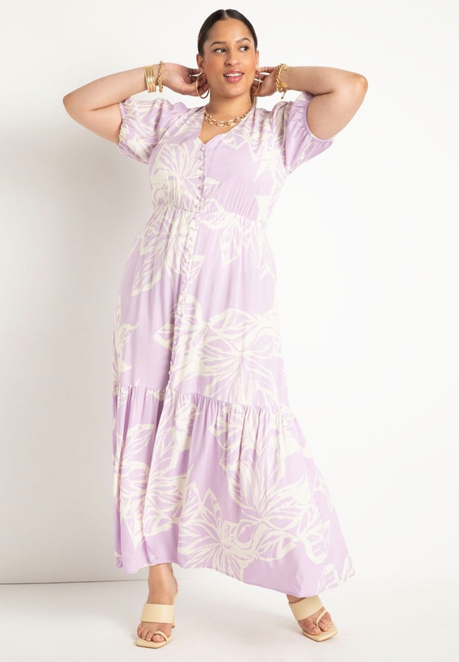 Button Front Flounce Hem Dress image number 0