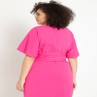 Cross Front Flutter Sleeve Dress image number null