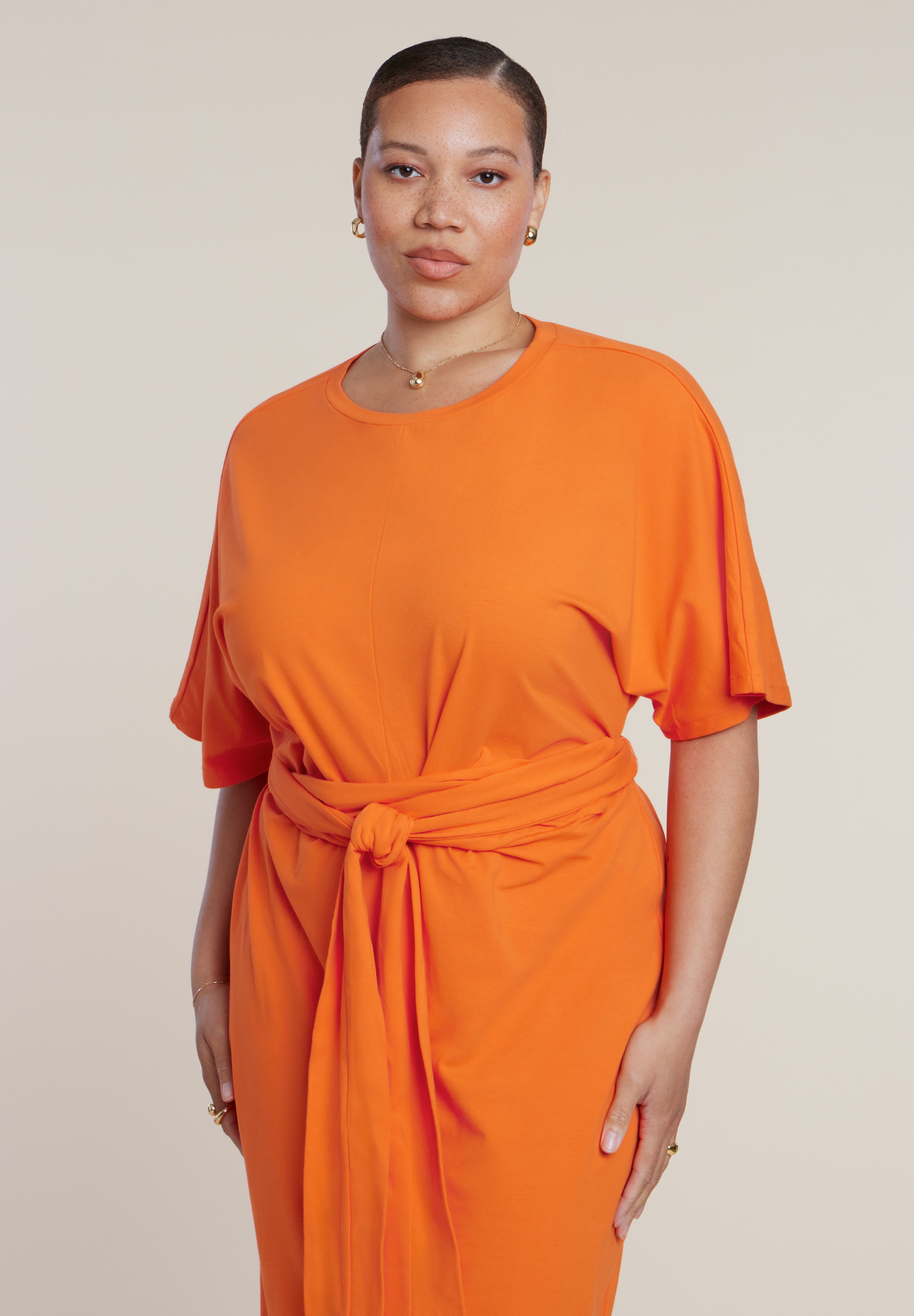Cross Front Flutter Sleeve Dress image number 3