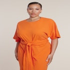 Cross Front Flutter Sleeve Dress image number null