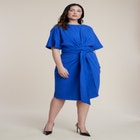 Cross Front Flutter Sleeve Dress image number null