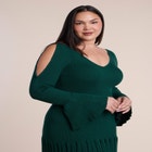 Pleated Sweater Maxi Dress image number 2