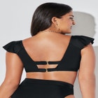 Tie Front Cup Sized Cap Sleeve Underwire Bikini Top image number null