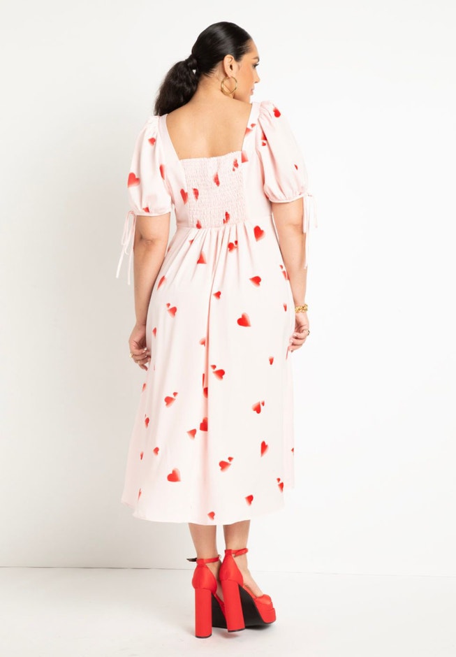Puff Sleeve Satin Dress image number 2