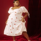 Puff Sleeve Satin Dress image number null