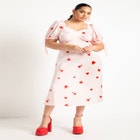 Puff Sleeve Satin Dress image number null