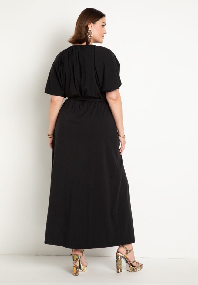 Knit Maxi Dress With Slit image number 2