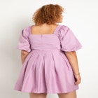 Twist Bodice Puff Sleeve Dress image number null