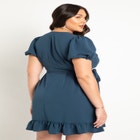 Woven Mini Wrap Dress image number null