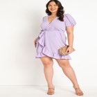 Woven Mini Wrap Dress image number null