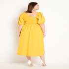 Smocked Bodice Asym Neck Dress image number null