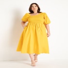 Smocked Bodice Asym Neck Dress image number null