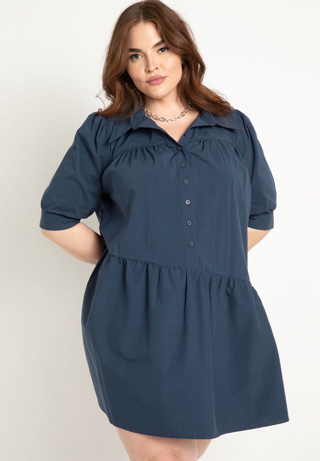 Mini Dress With Asym Flounce image number null