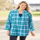 Flannel Tunic With Layered Look image number null
