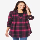 Flannel Tunic With Layered Look image number null