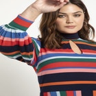 A-line Dress with Puff Sleeves image number null