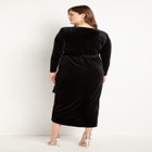 Velvet Wrap Dress With Tie image number null