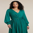 Knot Front Pleated Skirt Dress image number null