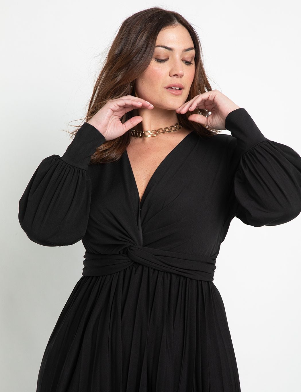 Knot Front Pleated Skirt Dress image number 1