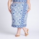 Border Print Midi Skirt image number null