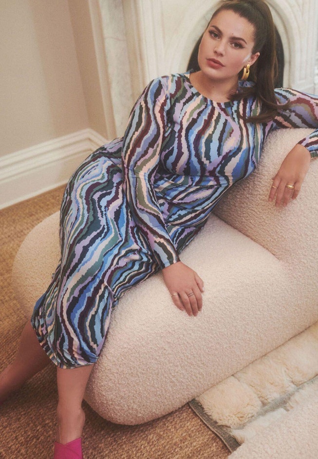 Maxi Printed Mesh Dress image number 3