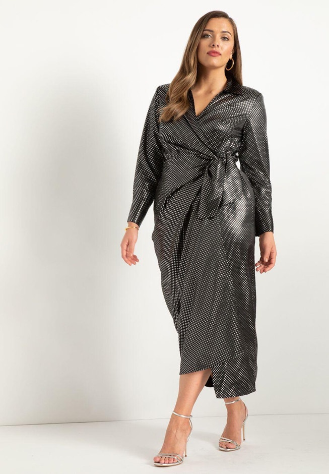 Sparkle Satin Wrap Dress image number 1