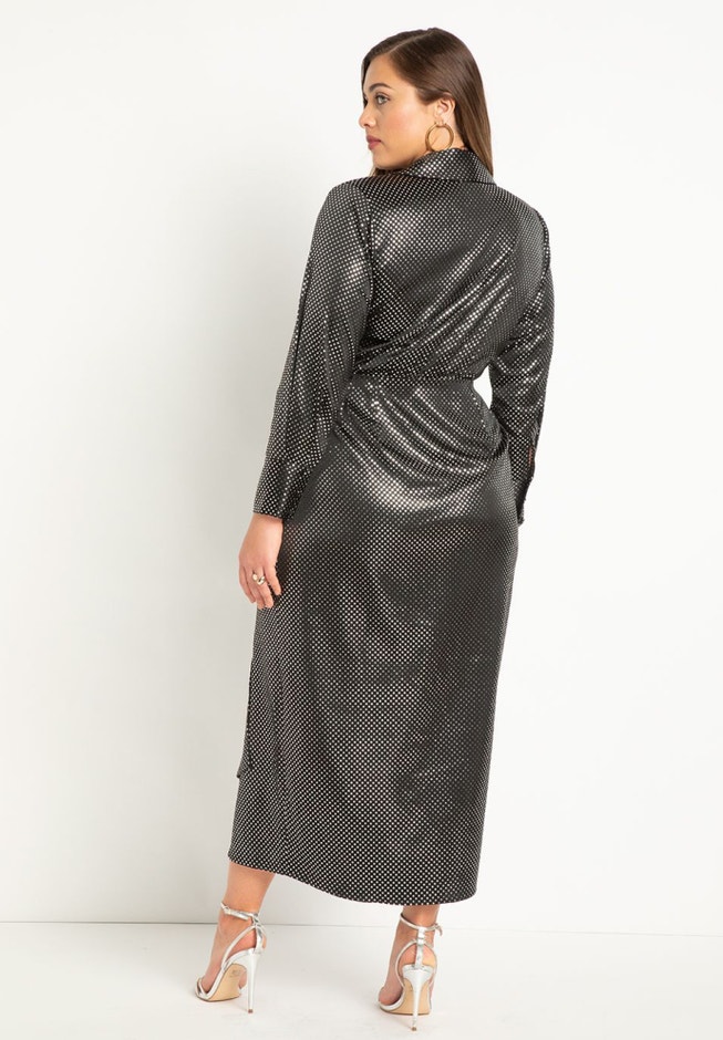 Sparkle Satin Wrap Dress image number 3