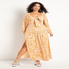 Tie Front Maxi Dress image number null