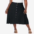 Button-Front Gauze Midi Skirt image number null