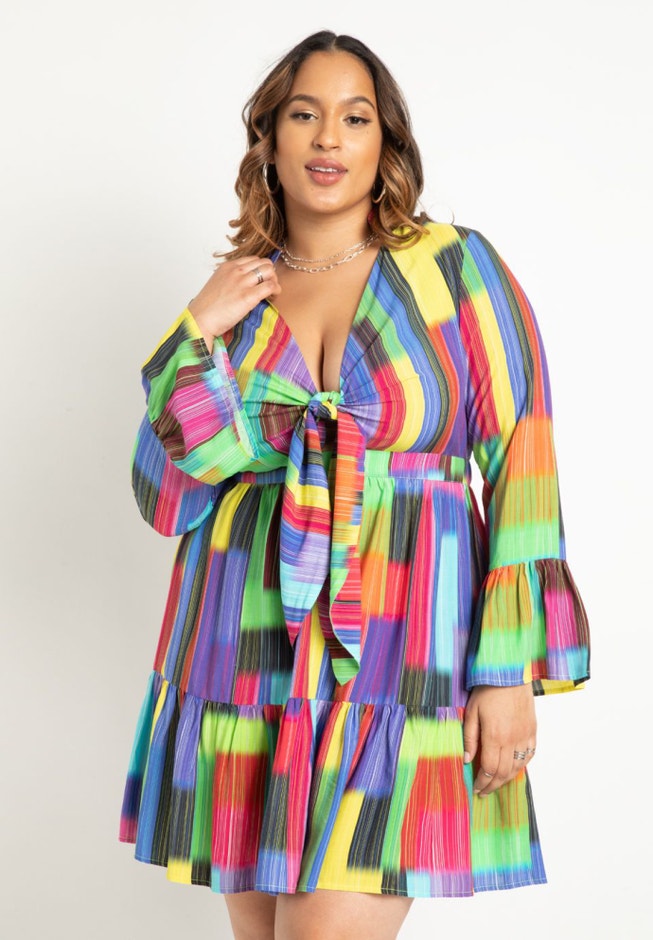 Tie Front Mini Dress image number 1