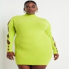 Sleeve Cutout Sweater Dress image number null