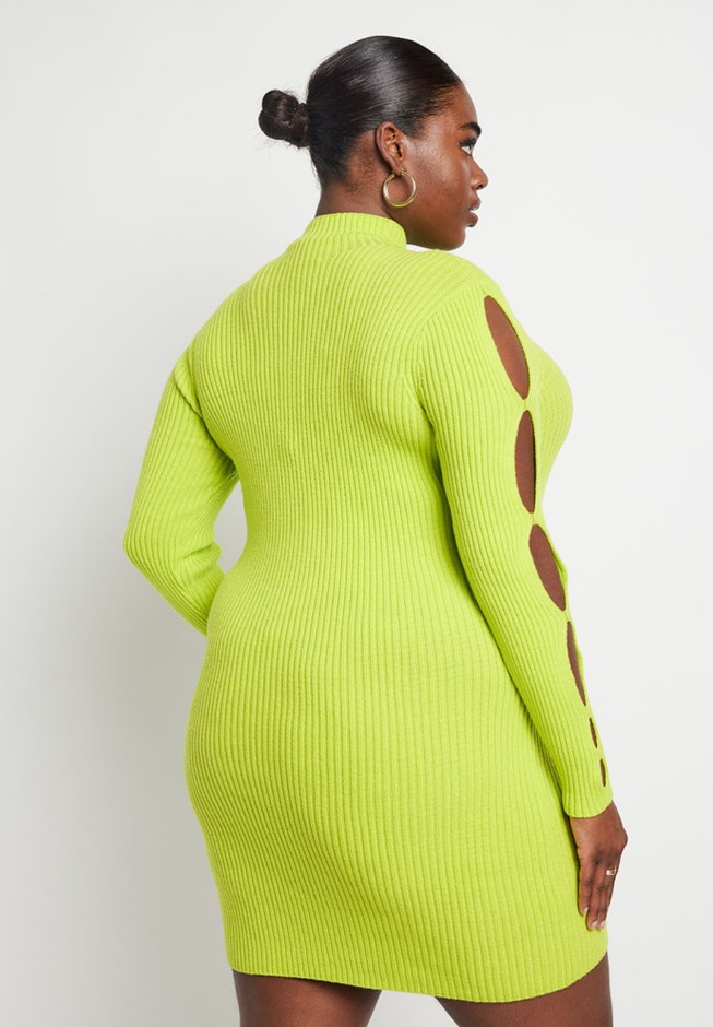 Sleeve Cutout Sweater Dress image number 2
