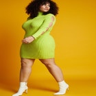 Sleeve Cutout Sweater Dress image number null