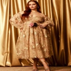 Ruched Bodice Novelty Sequin Dress image number null