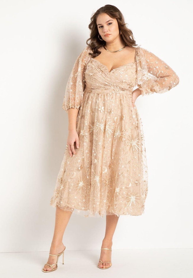 Ruched Bodice Novelty Sequin Dress image number 0