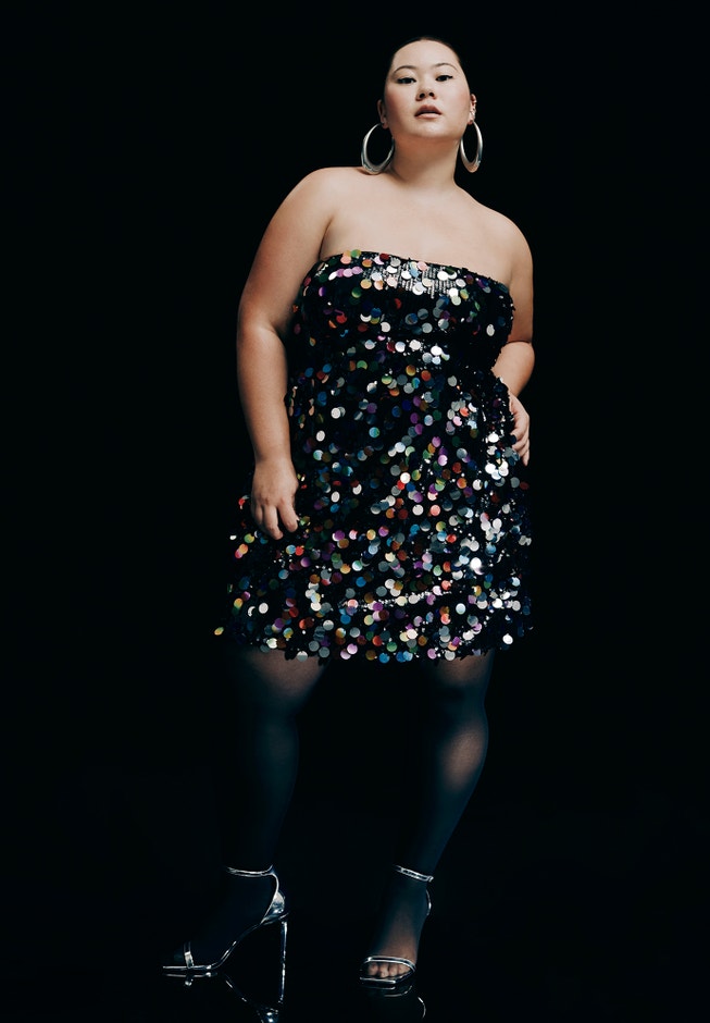 Confetti Sequin Flare Skirt Mini Dress image number null