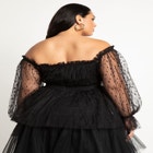 Mixed Tulle Mini Dress image number null