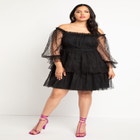 Mixed Tulle Mini Dress image number null