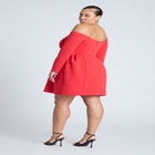 Off The Shoulder Structured Mini Dress image number null