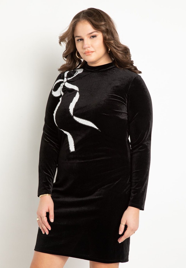 Sequin Bow Applique Dress image number 1