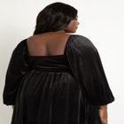 Shirred Velvet Mini Dress image number null