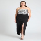 Sequin Bodice Fitted Maxi Dress image number null