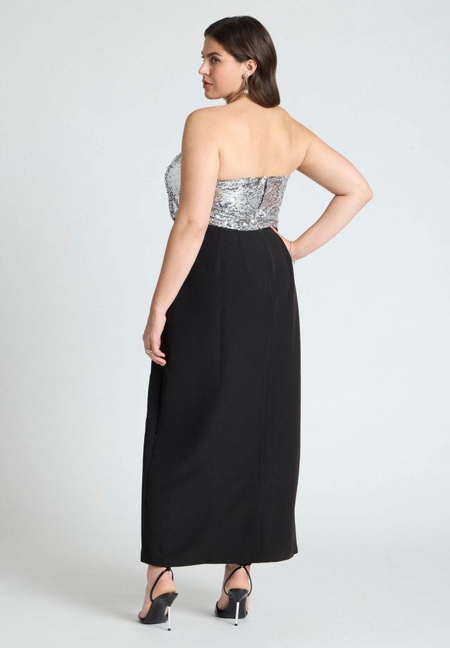 Sequin Bodice Fitted Maxi Dress image number null