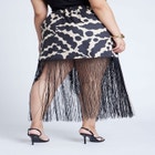 Wrap Front Fringe Mini Skirt image number null